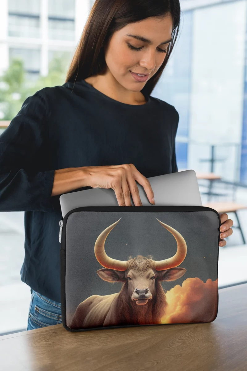 Bull With Large Horns Painting Laptop Sleeve 1