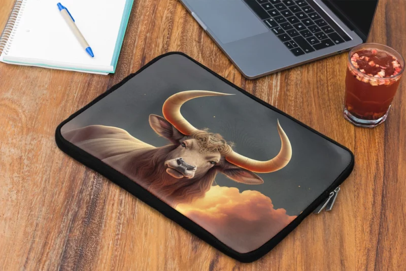 Bull With Large Horns Painting Laptop Sleeve 2