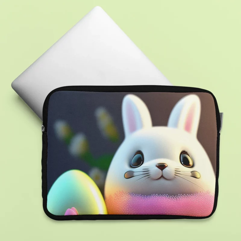 Bunny Sitting on Easter Egg Laptop Sleeve