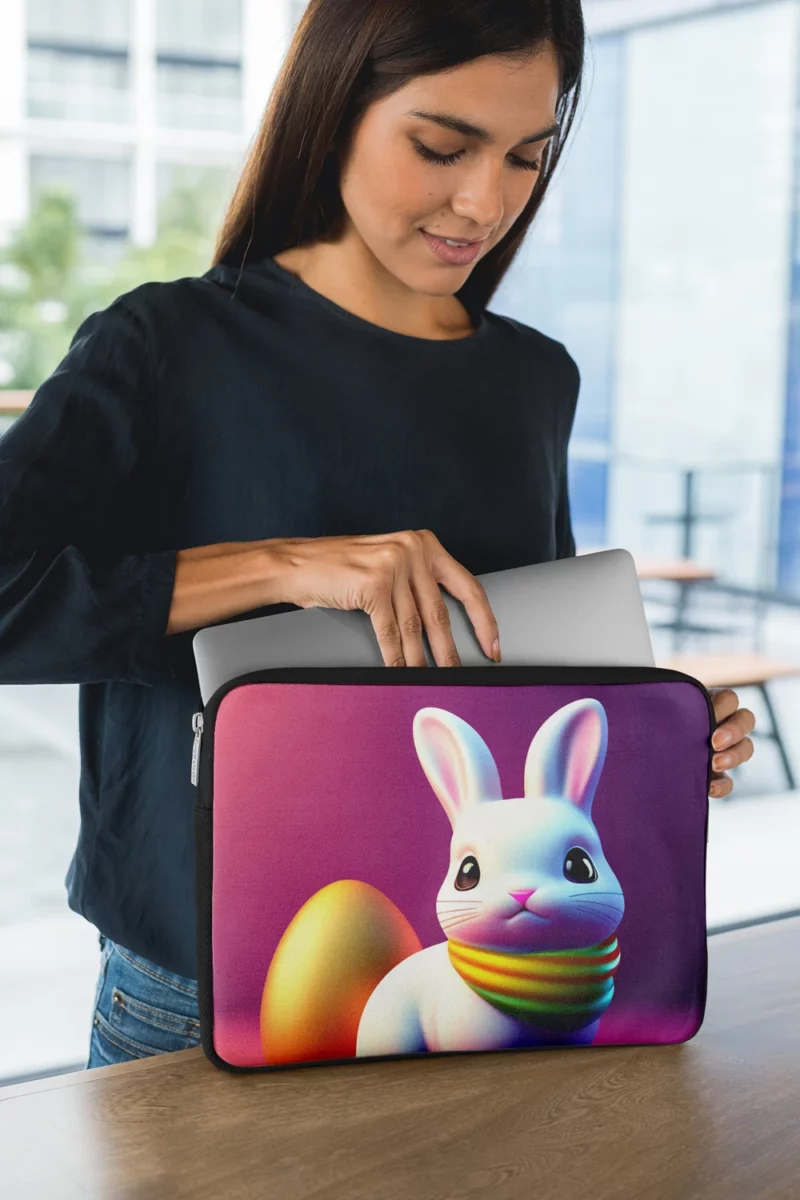 Bunny Wearing Easter Scarf Laptop Sleeve 1