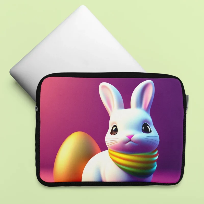 Bunny Wearing Easter Scarf Laptop Sleeve