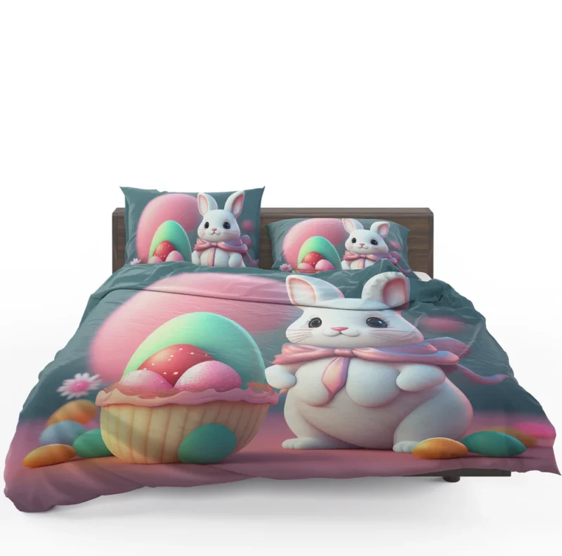 Bunny With Decorated Easter Egg Bedding Set 1