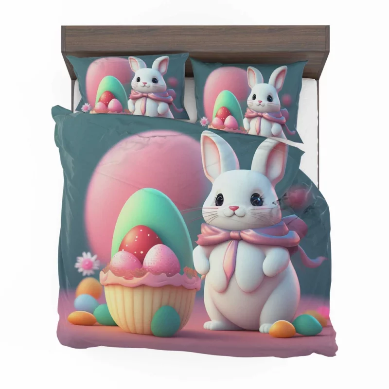 Bunny With Decorated Easter Egg Bedding Set 2