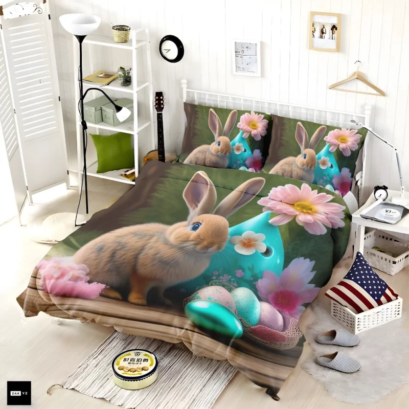 Bunny and Easter Egg Still Life Bedding Set