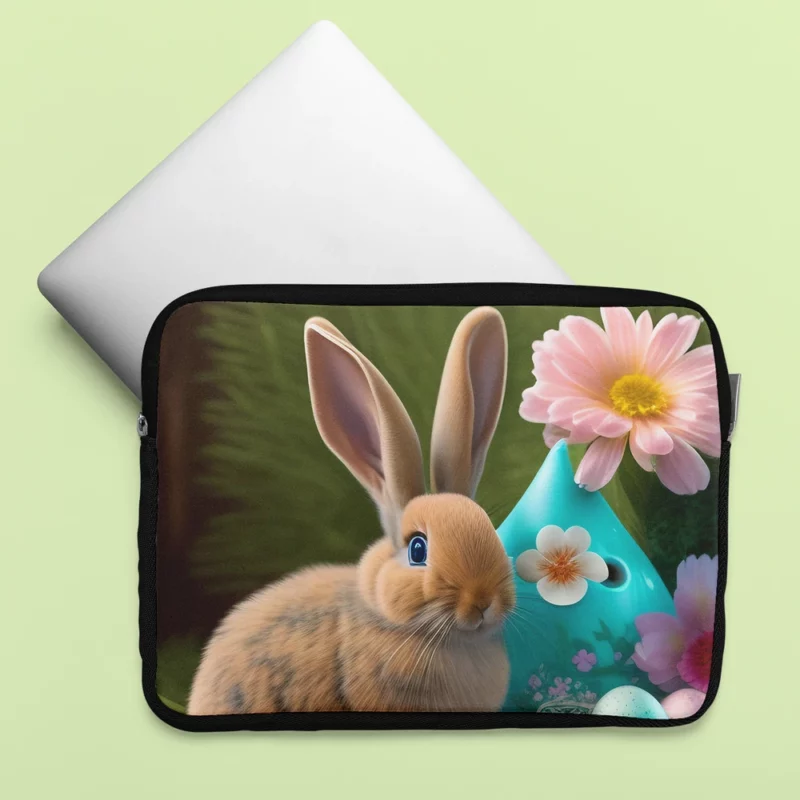 Bunny and Easter Egg Still Life Laptop Sleeve