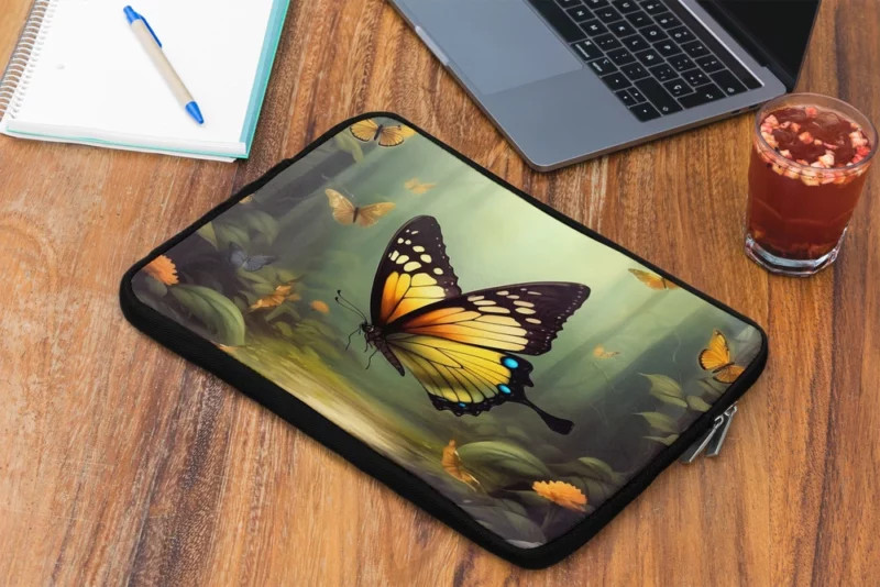 Butterflies in Forest Sunlight Laptop Sleeve 2