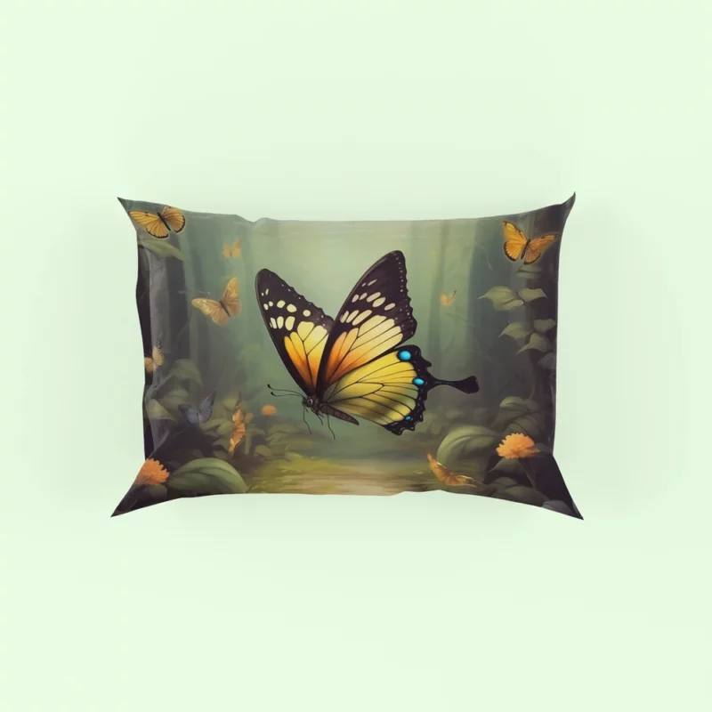 Butterflies in Forest Sunlight Pillow Case