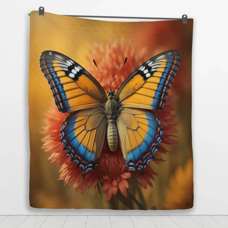 Butterfly Close-Up Portrait Quilt Blanket 1