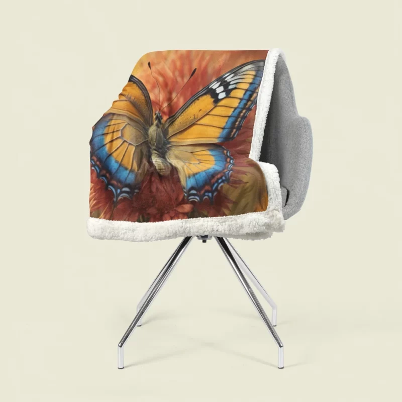 Butterfly Close-Up Portrait Sherpa Fleece Blanket 1