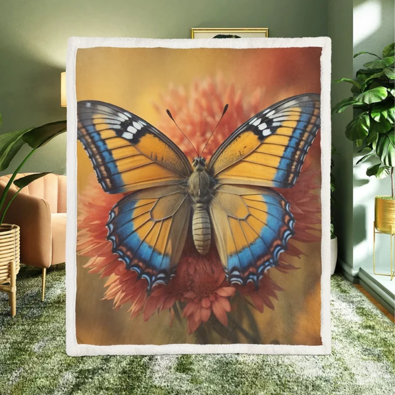 Butterfly Close-Up Portrait Sherpa Fleece Blanket