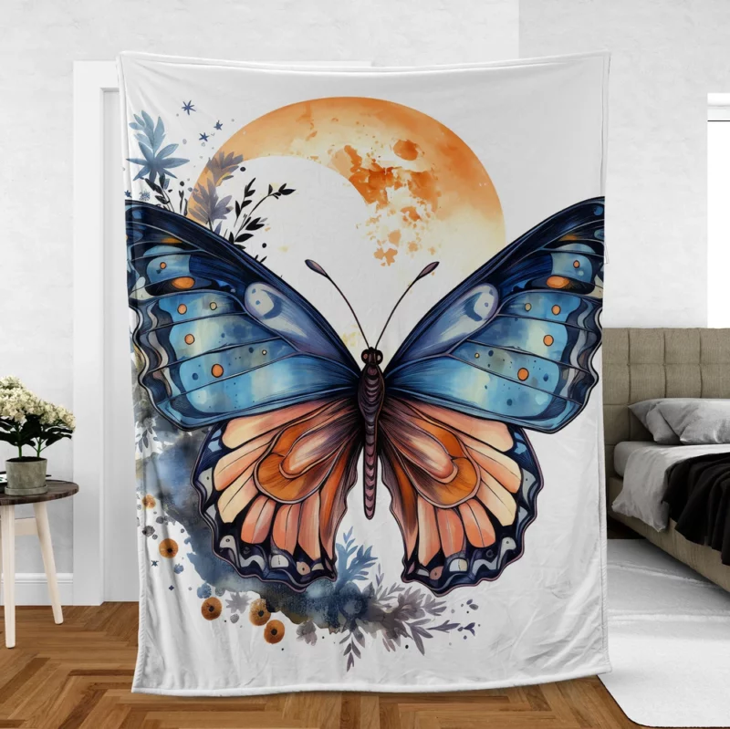 Butterfly Fairytale Illustration Fleece Blanket