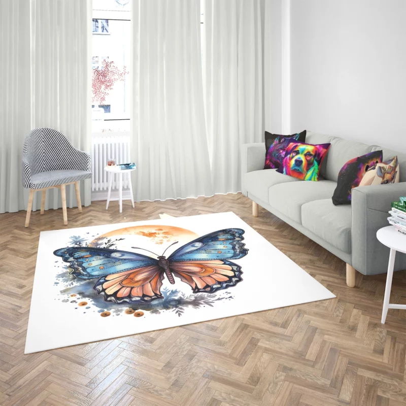 Butterfly Fairytale Illustration Rug 2