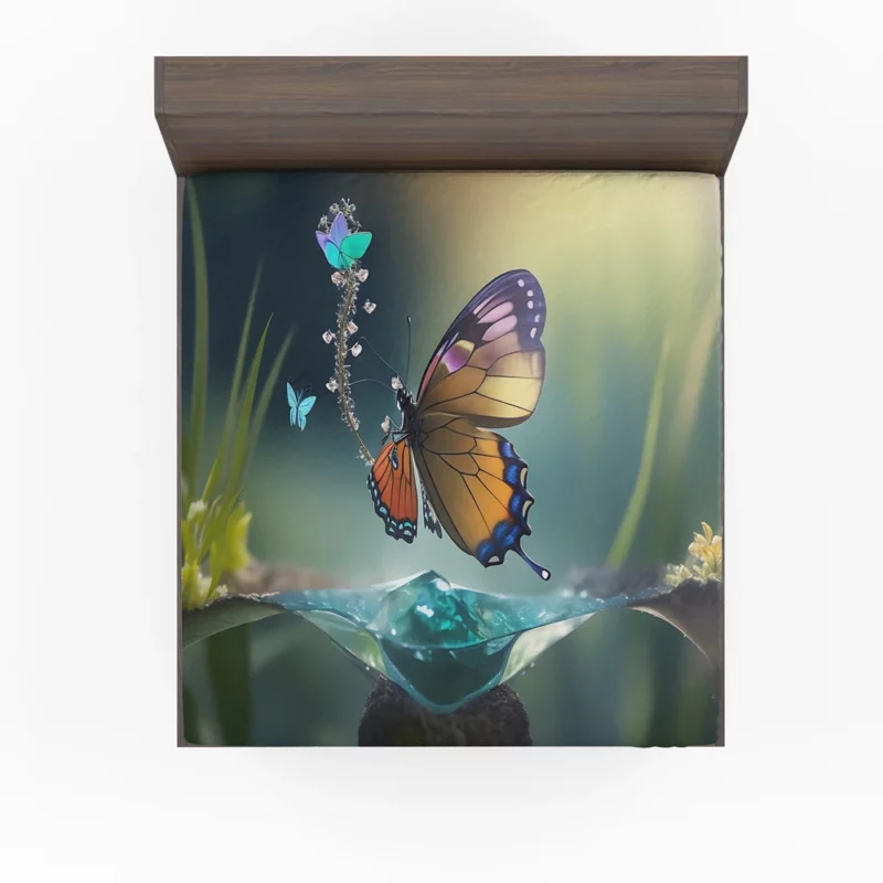 Butterfly in Ecosystem AI Art Fitted Sheet