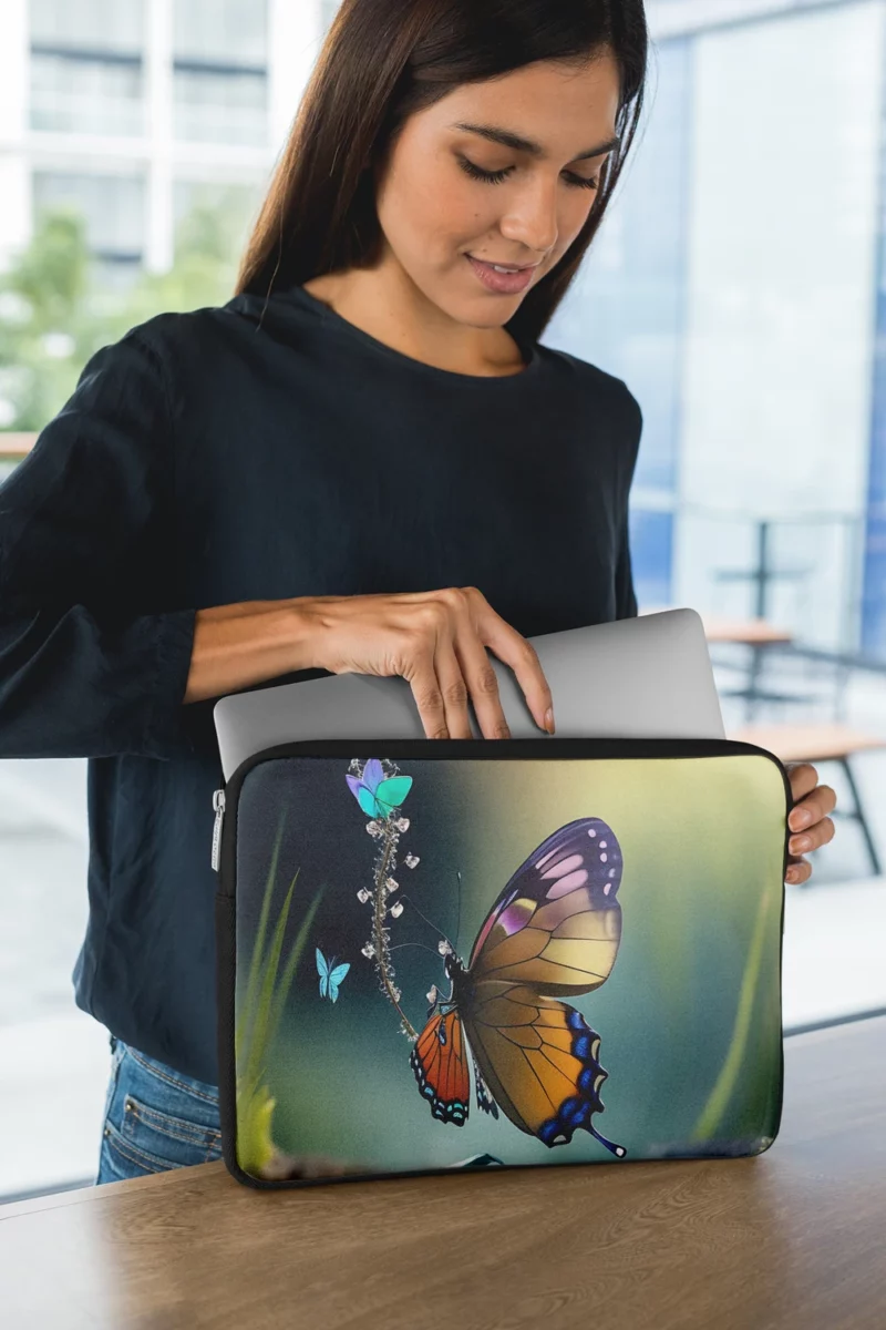 Butterfly in Ecosystem AI Art Laptop Sleeve 1