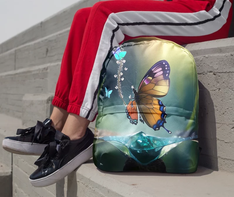 Butterfly in Ecosystem AI Art Minimalist Backpack 1