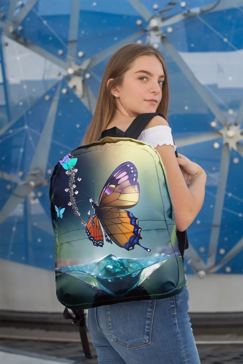 Butterfly in Ecosystem AI Art Minimalist Backpack 2