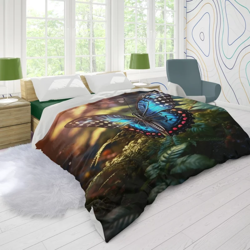 Butterfly in the Flowers Duvet Cover