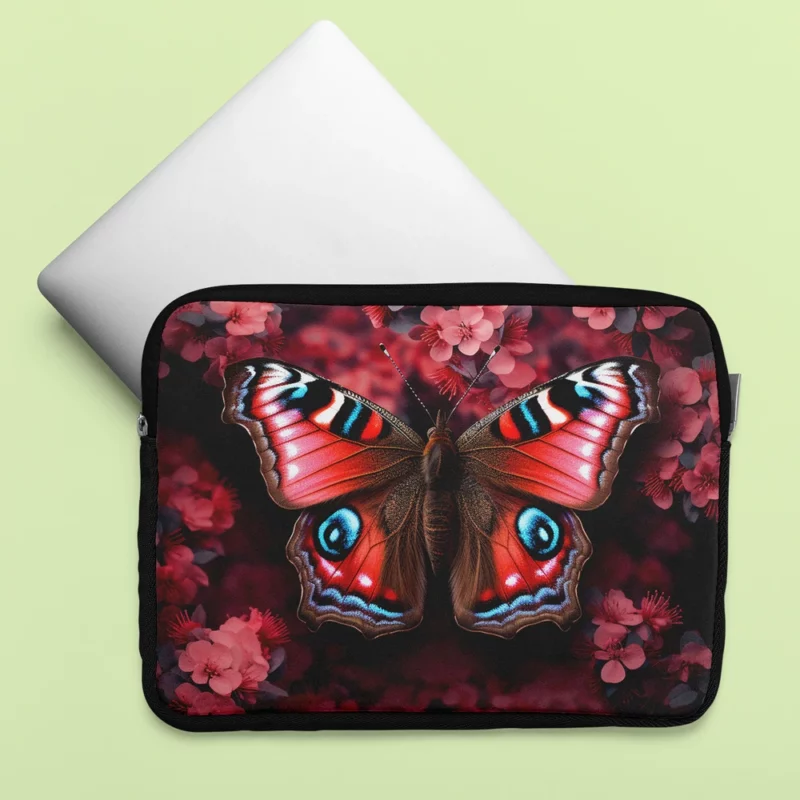 Butterfly on Top of Flower Laptop Sleeve