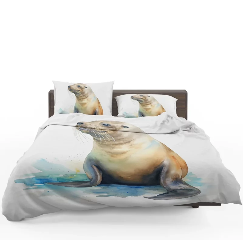 California Sea Lion Painting Bedding Set 1