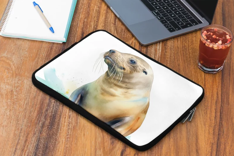 California Sea Lion Painting Laptop Sleeve 2