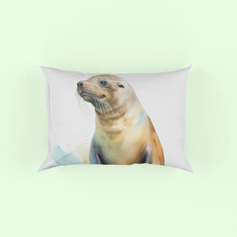 California Sea Lion Painting Pillow Case