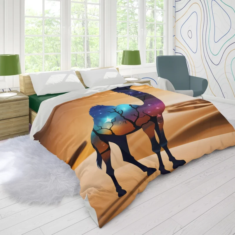 Camel in Desert Duvet Cover