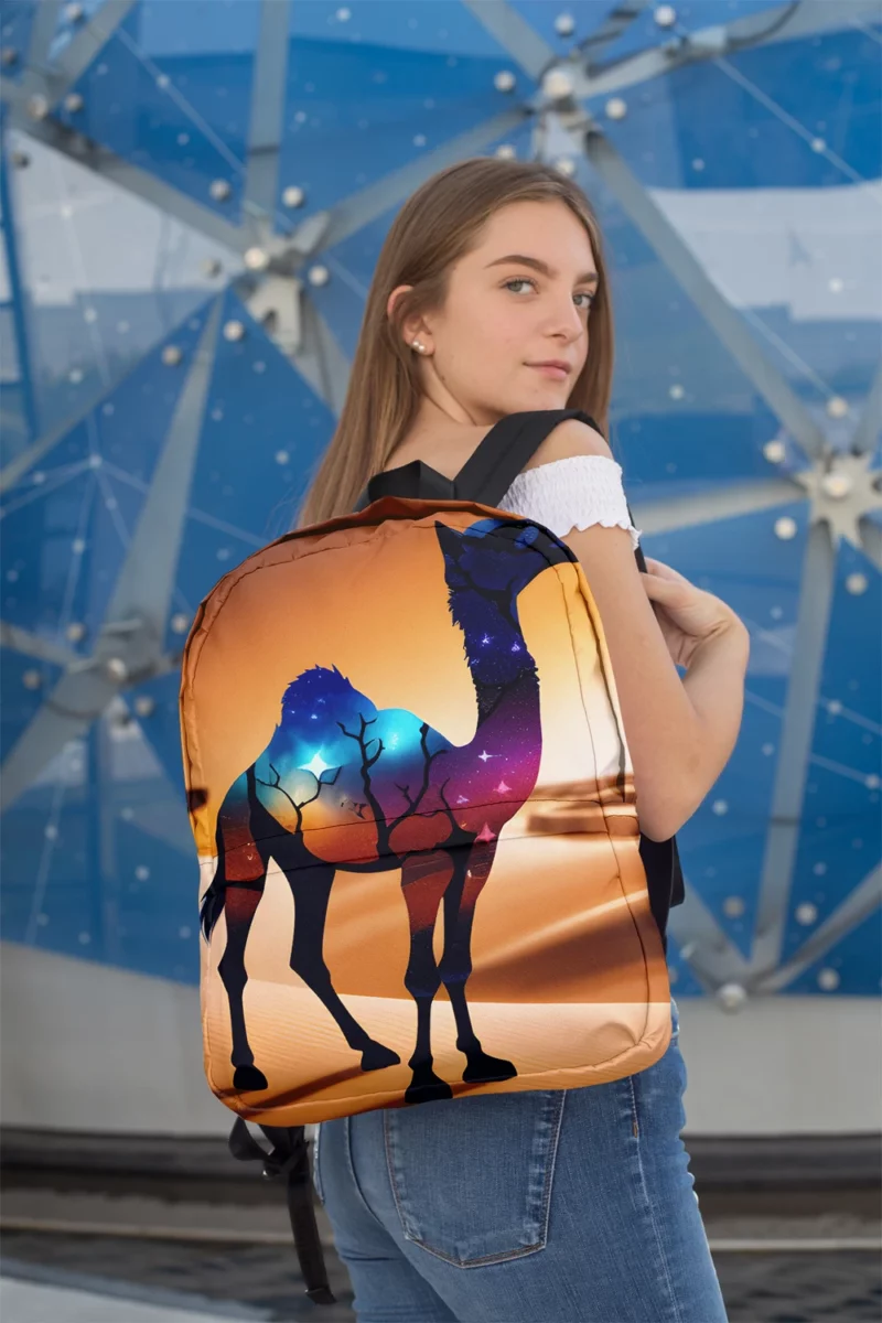 Camel in Desert Minimalist Backpack 2