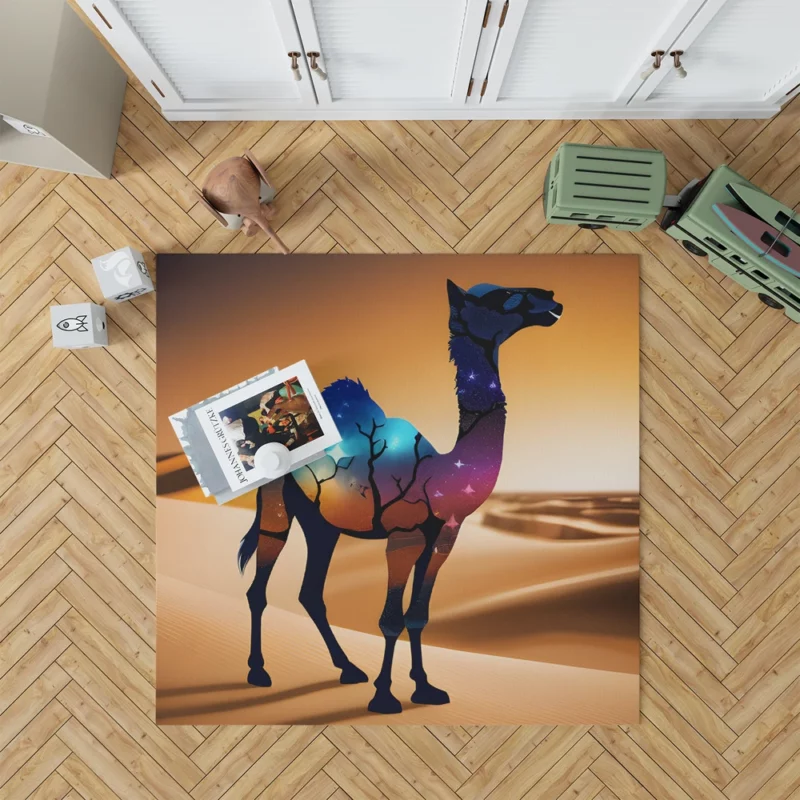 Camel in Desert Rug