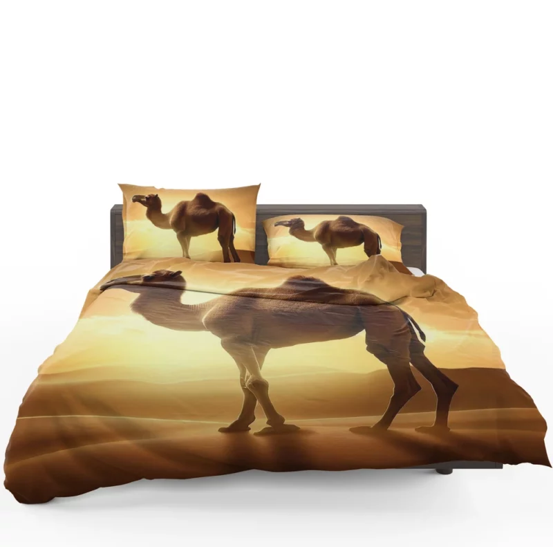 Camel in Desert Sunset Bedding Set 1