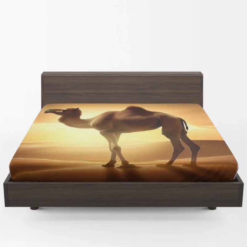 Camel in Desert Sunset Fitted Sheet 1