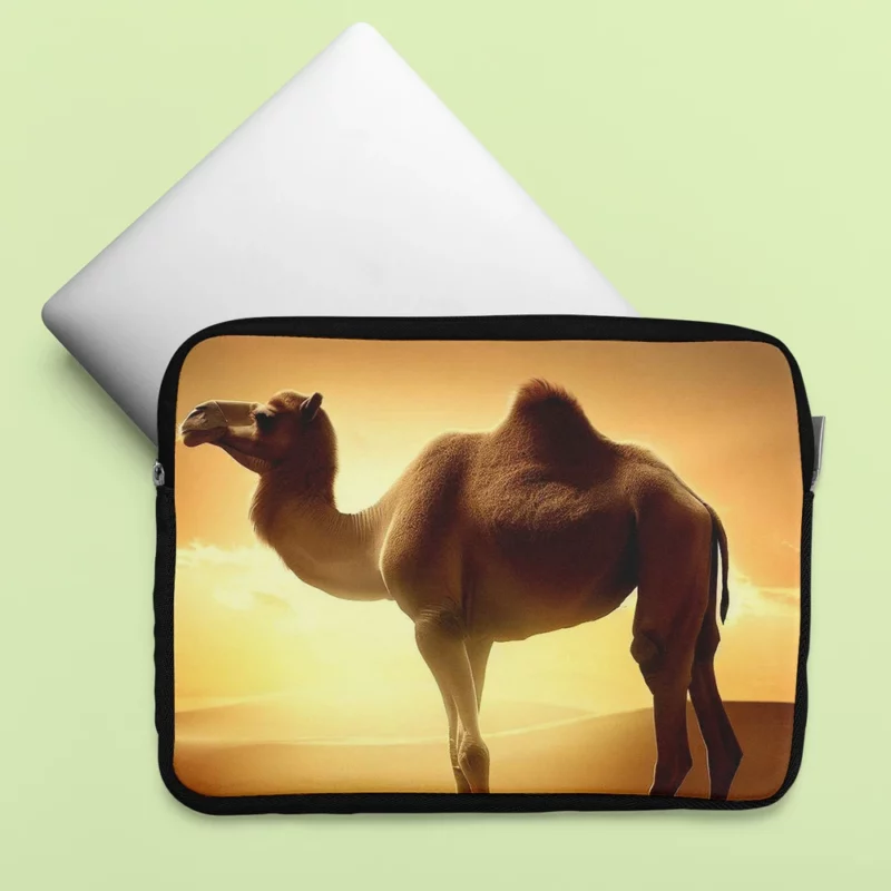 Camel in Desert Sunset Laptop Sleeve