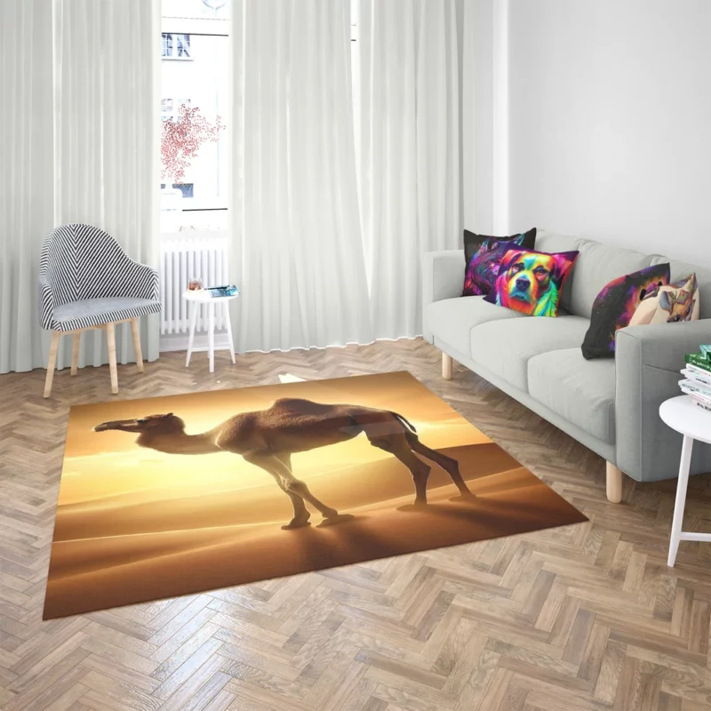 Camel in Desert Sunset Rug 2