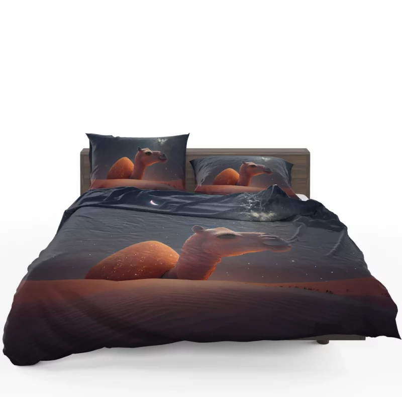 Camel in Desert at Night Bedding Set 1