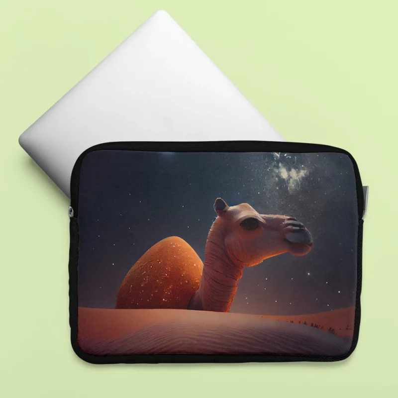 Camel in Desert at Night Laptop Sleeve
