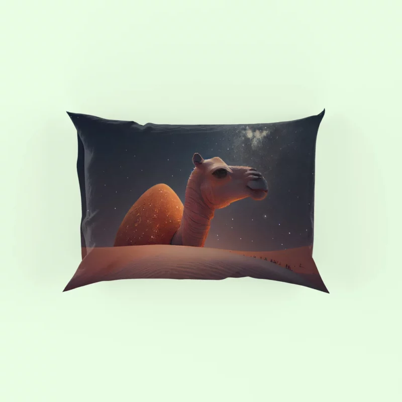 Camel in Desert at Night Pillow Case