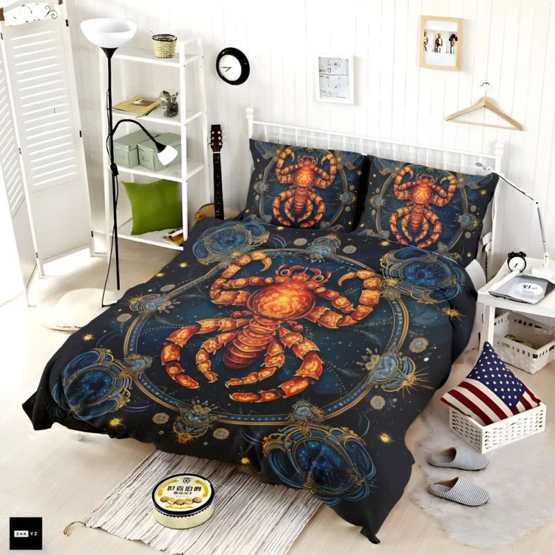 Cancer Zodiac Crab Art Bedding Set