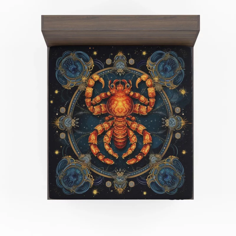 Cancer Zodiac Crab Art Fitted Sheet