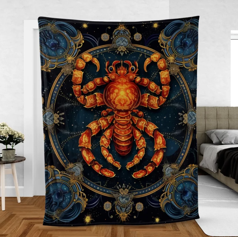 Cancer Zodiac Crab Art Fleece Blanket