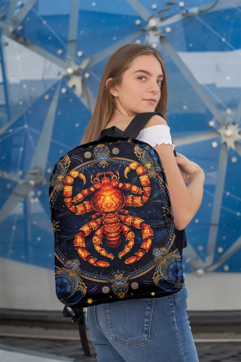 Cancer Zodiac Crab Art Minimalist Backpack 2