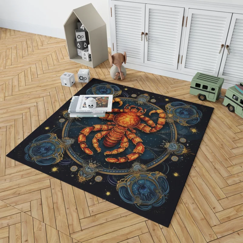 Cancer Zodiac Crab Art Rug 1