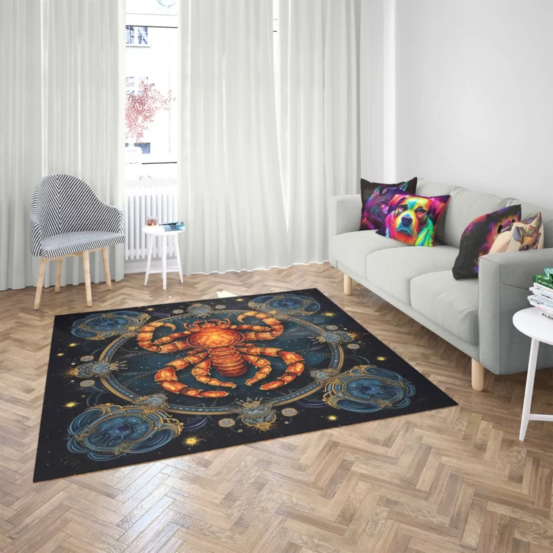 Cancer Zodiac Crab Art Rug 2