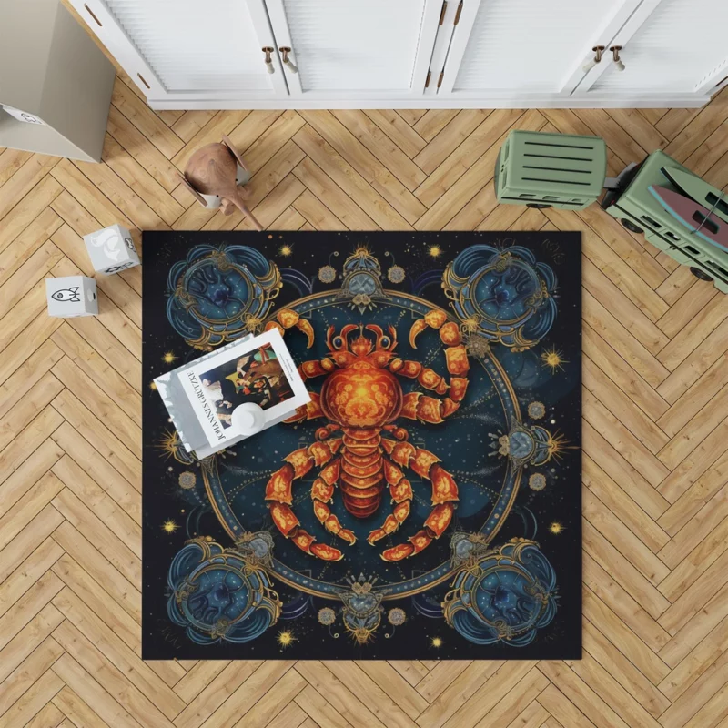 Cancer Zodiac Crab Art Rug