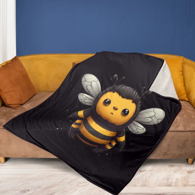 Candy Land Bee Illustration Fleece Blanket 1