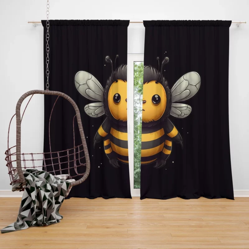 Candy Land Bee Illustration Window Curtain