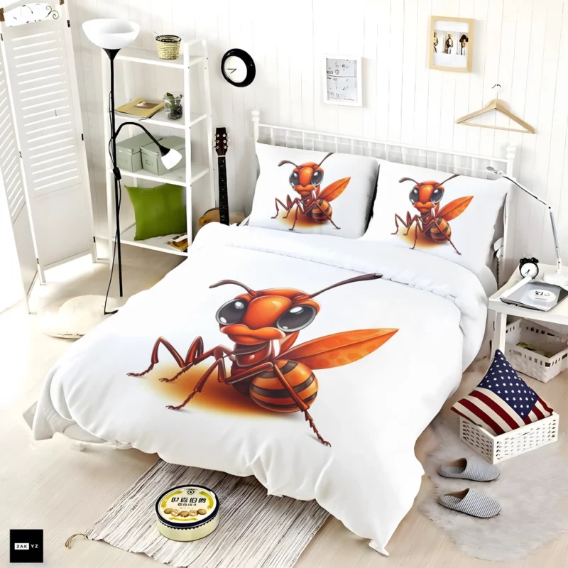 Cartoon Ant Logo Bedding Set