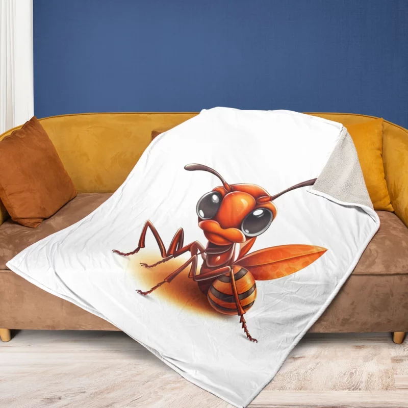 Cartoon Ant Logo Fleece Blanket 1