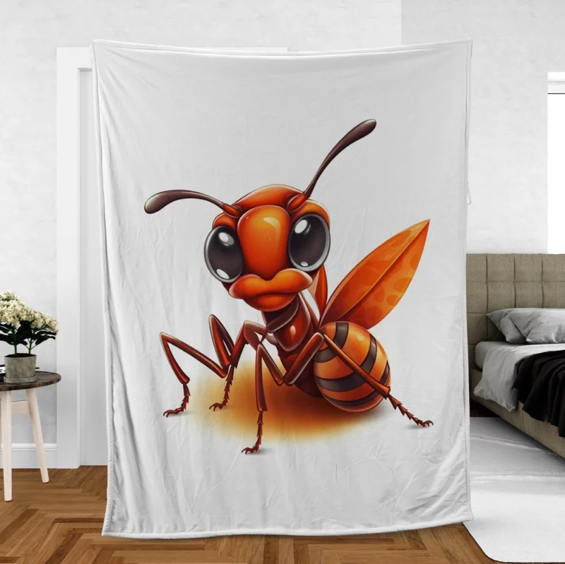 Cartoon Ant Logo Fleece Blanket