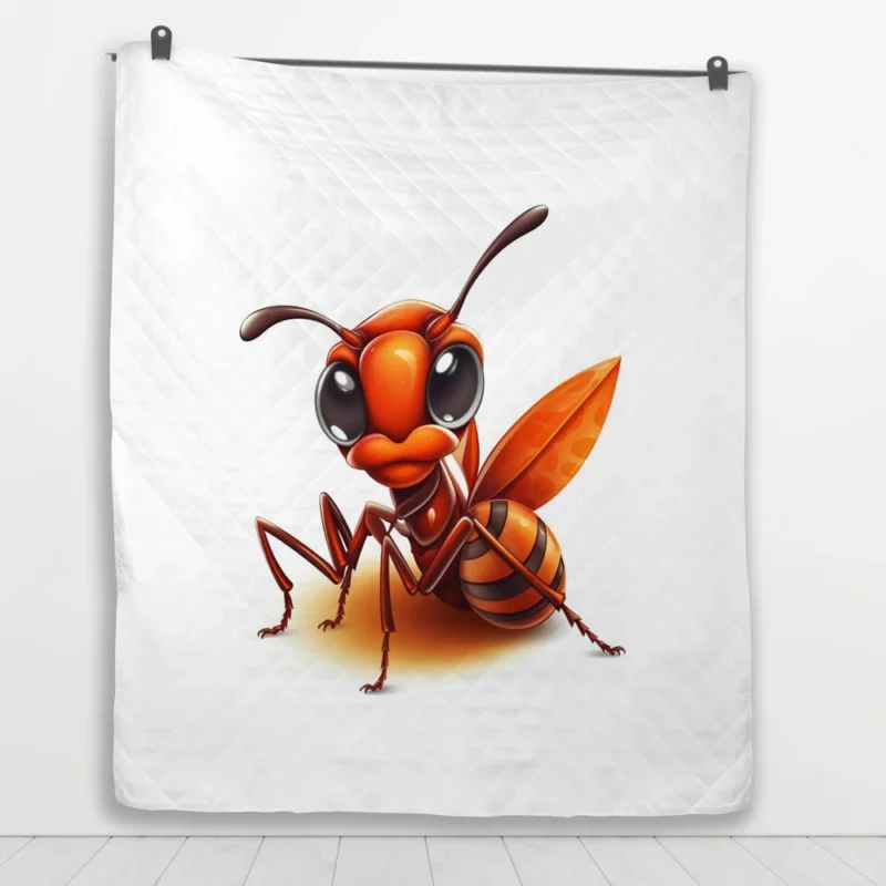 Cartoon Ant Logo Quilt Blanket 1