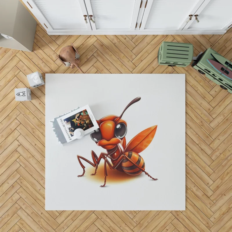 Cartoon Ant Logo Rug