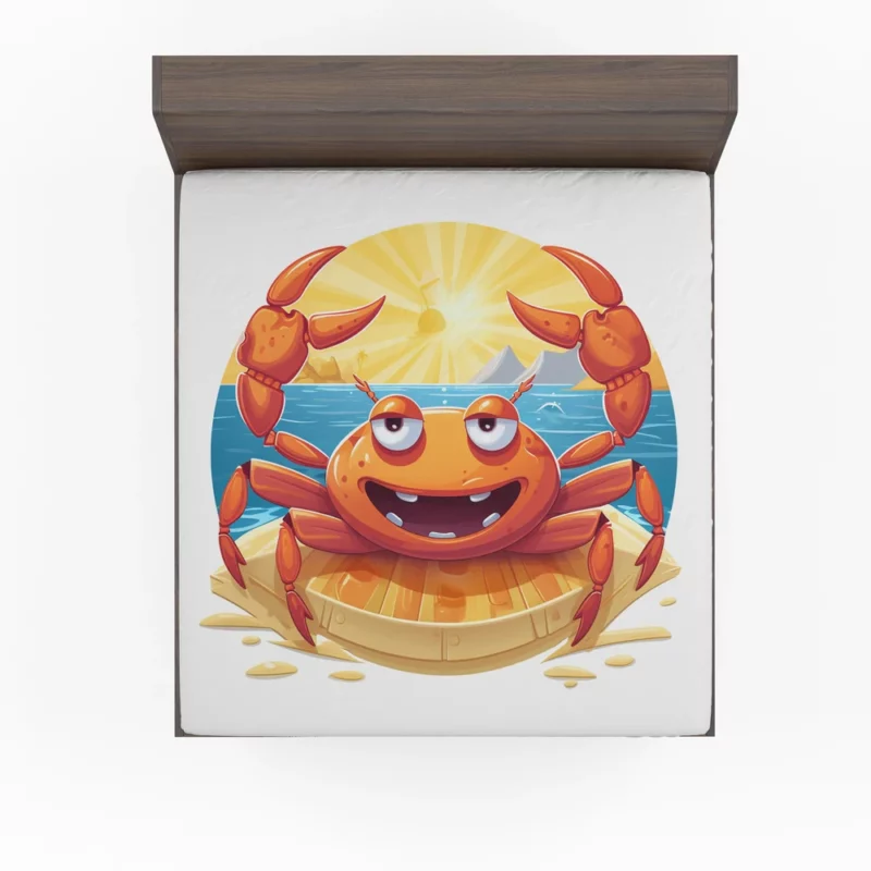 Cartoon Crab Logo Fitted Sheet